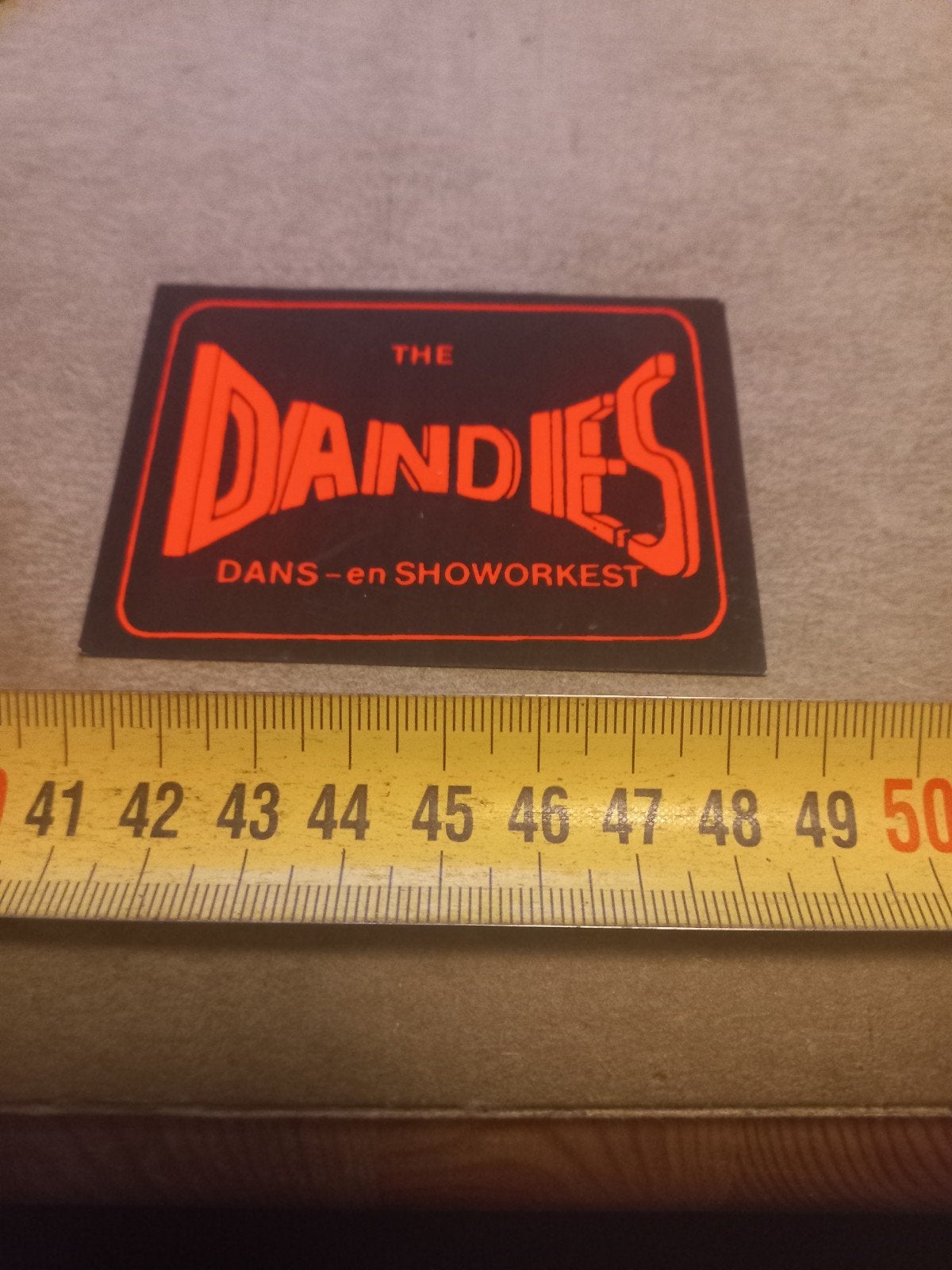 Vintage sticker The Dandies Dans- en Showorkest, Ophalen of Verzenden, Gebruikt