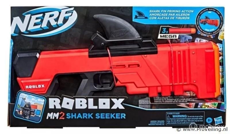 Online Veiling: Nerf Roblox MM2 Shark Seeker Blaster – Ni..., Nieuw