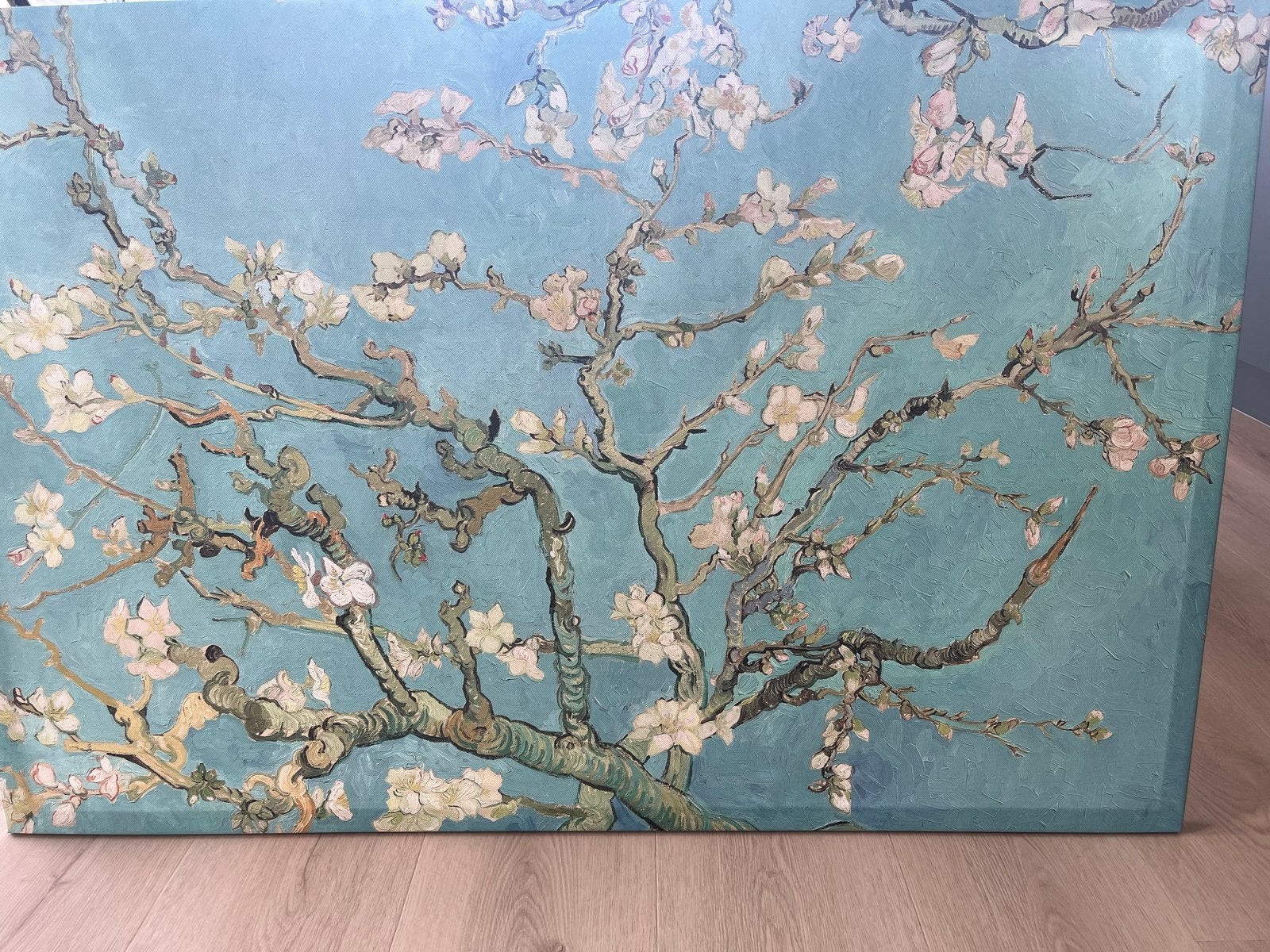 Schilderij 'Amandelbloesem' - Van Gogh reproductie, Antiek en Kunst, Doek, Impressionistisch, Print, Ingelijst