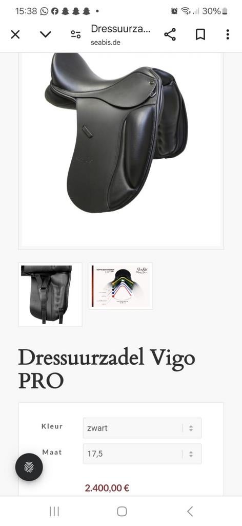 Dressuurzadel  17.5 inc terug gesneden bij schouderbladen, Dieren en Toebehoren, Paarden en Pony's | Zadels, Dressuur, Ophalen
