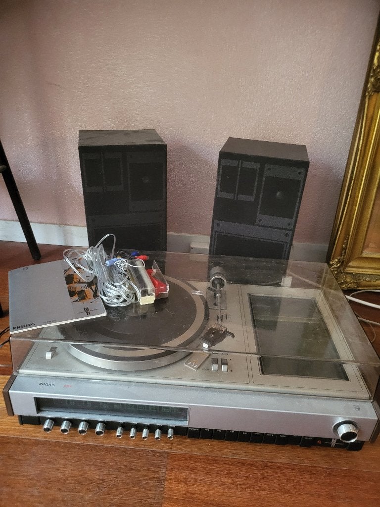 Platenspeler Philips 802 met boxen, Ophalen, Gebruikt, Platenspeler, Philips