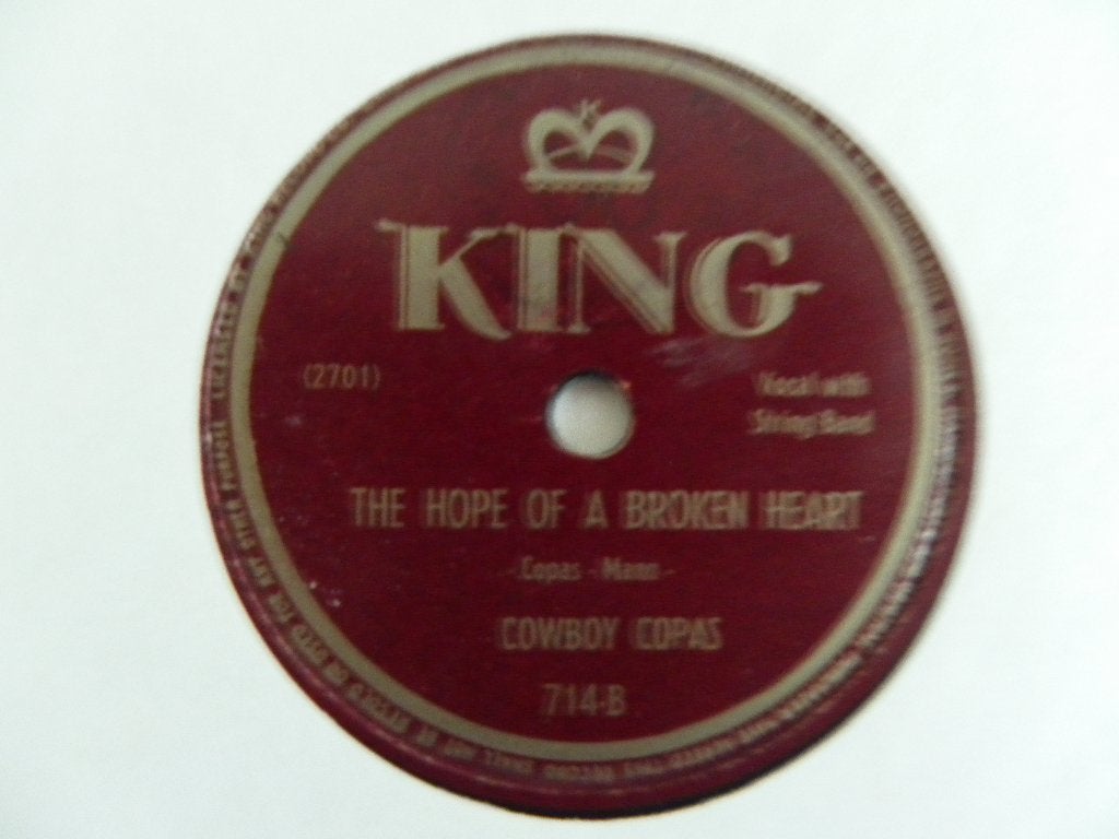 78 Toerenplaat Cowboy Copas - Tennessee Moon, Gebruikt, 10 inch, Ophalen of Verzenden, Overige typen