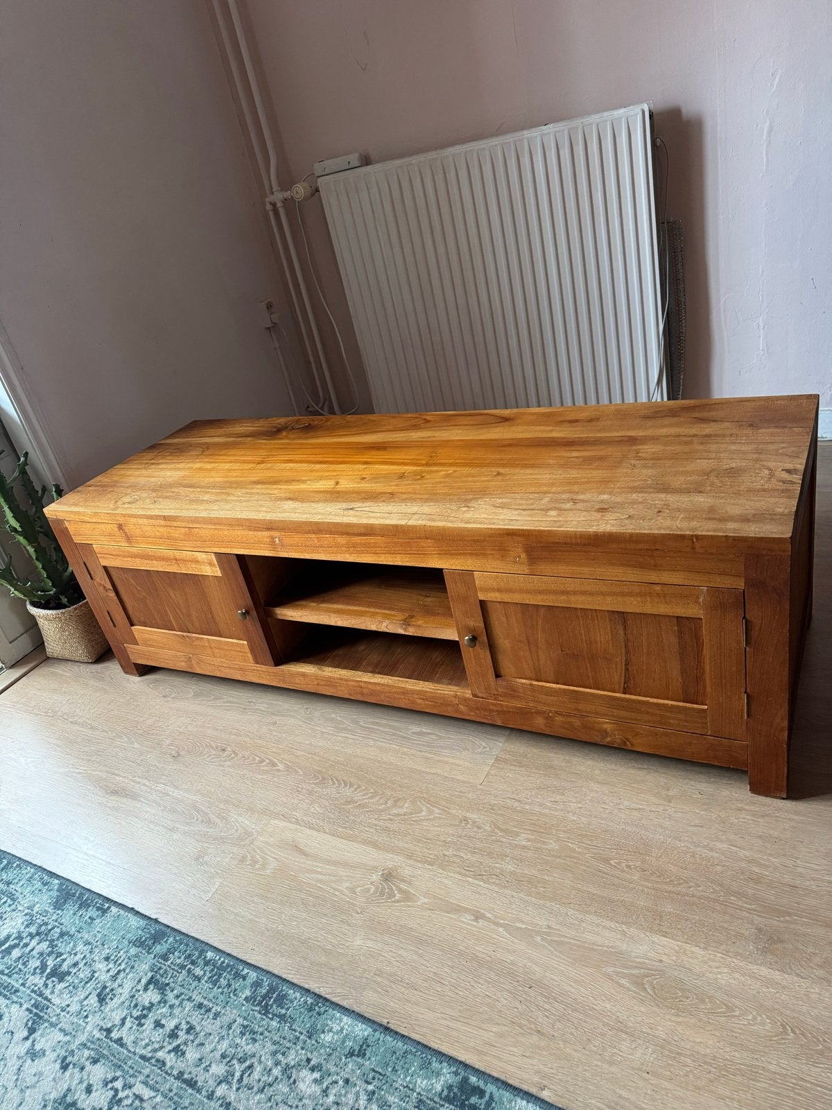 Teak houten tv-meubel / dressoir – vintage – massief hout, Ophalen, Gebruikt, 100 tot 150 cm, Minder dan 100 cm