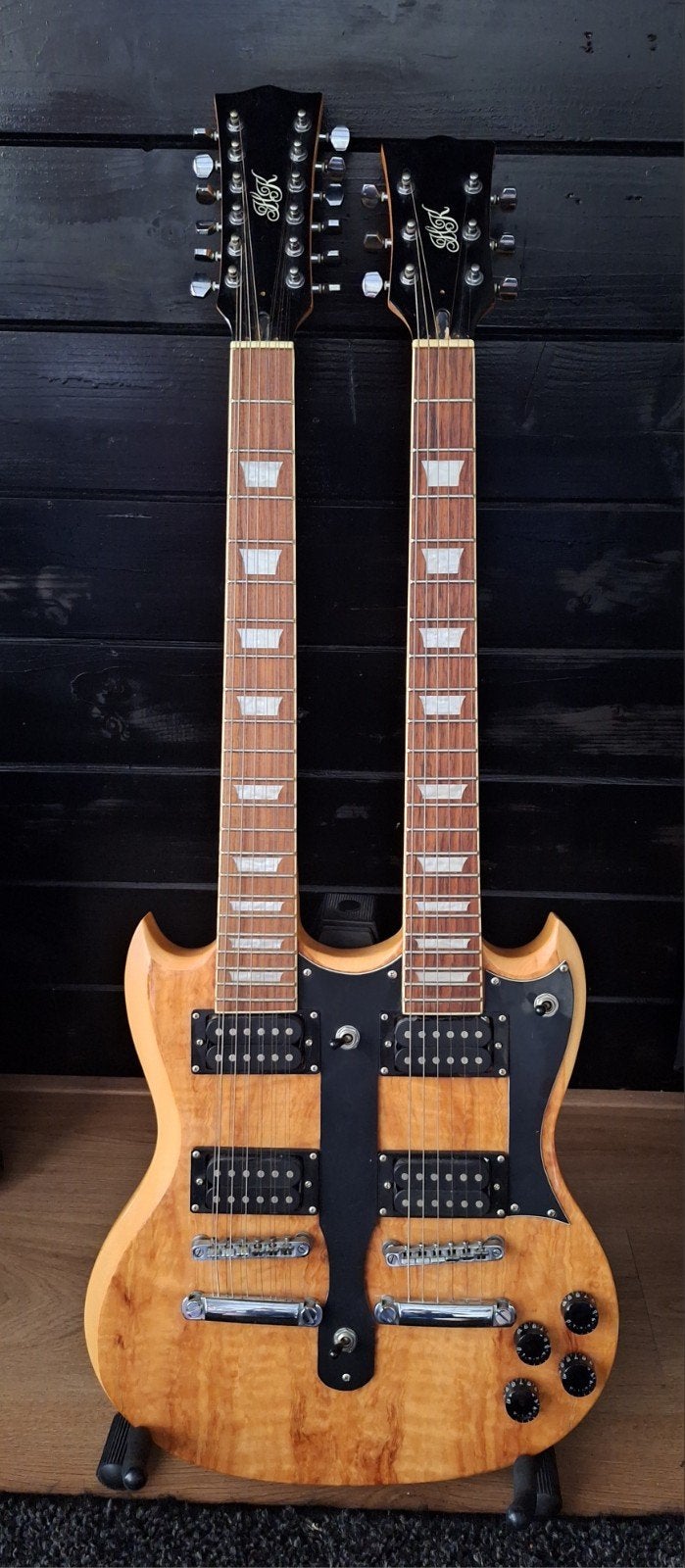 HK Double Neck Gitaar - Zeldzaam en Kwalitatief, Ophalen, Zo goed als nieuw, Solid body, Overige merken