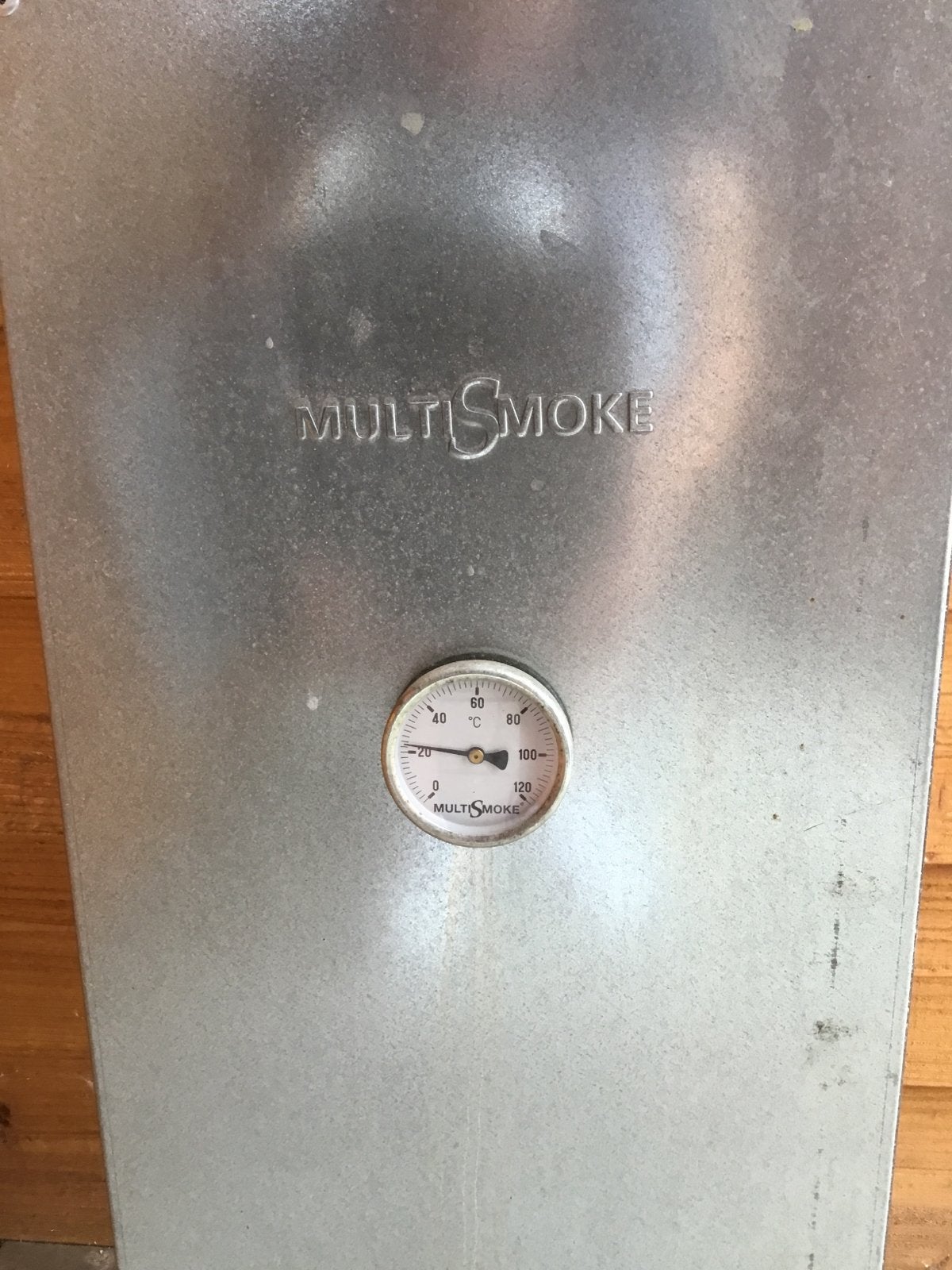 Multismoke Rookkast met thermometer en RVS speten, Ophalen, Gebruikt