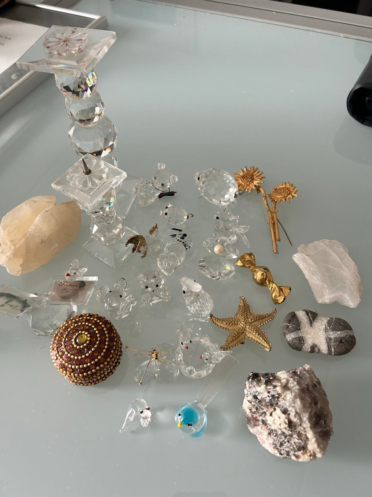 Diverse decoratie: kristal, stenen, broches en meer, Ophalen, Gebruikt
