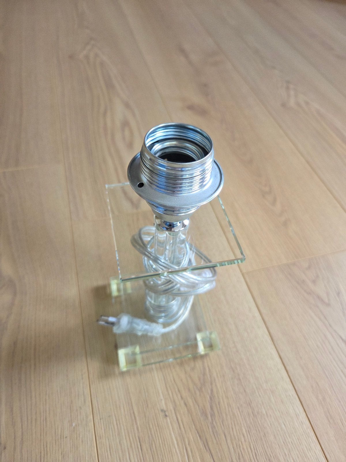 Helderr glazen tafellampje, 20 cm hoog, Ophalen of Verzenden, Gebruikt, Glas, Overige merken