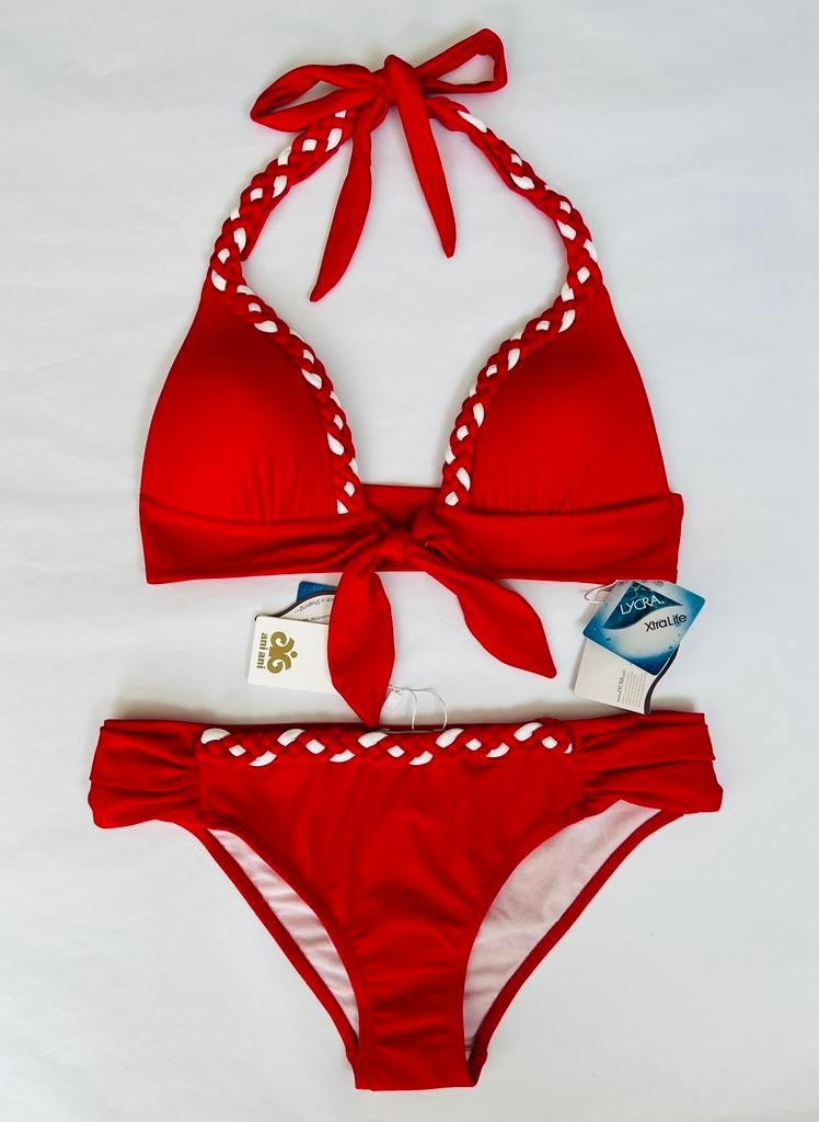 Nieuw! Ani Ani rood / witte halter bikini maat 36 - S, Ophalen of Verzenden, Nieuw, Rood, Bikini