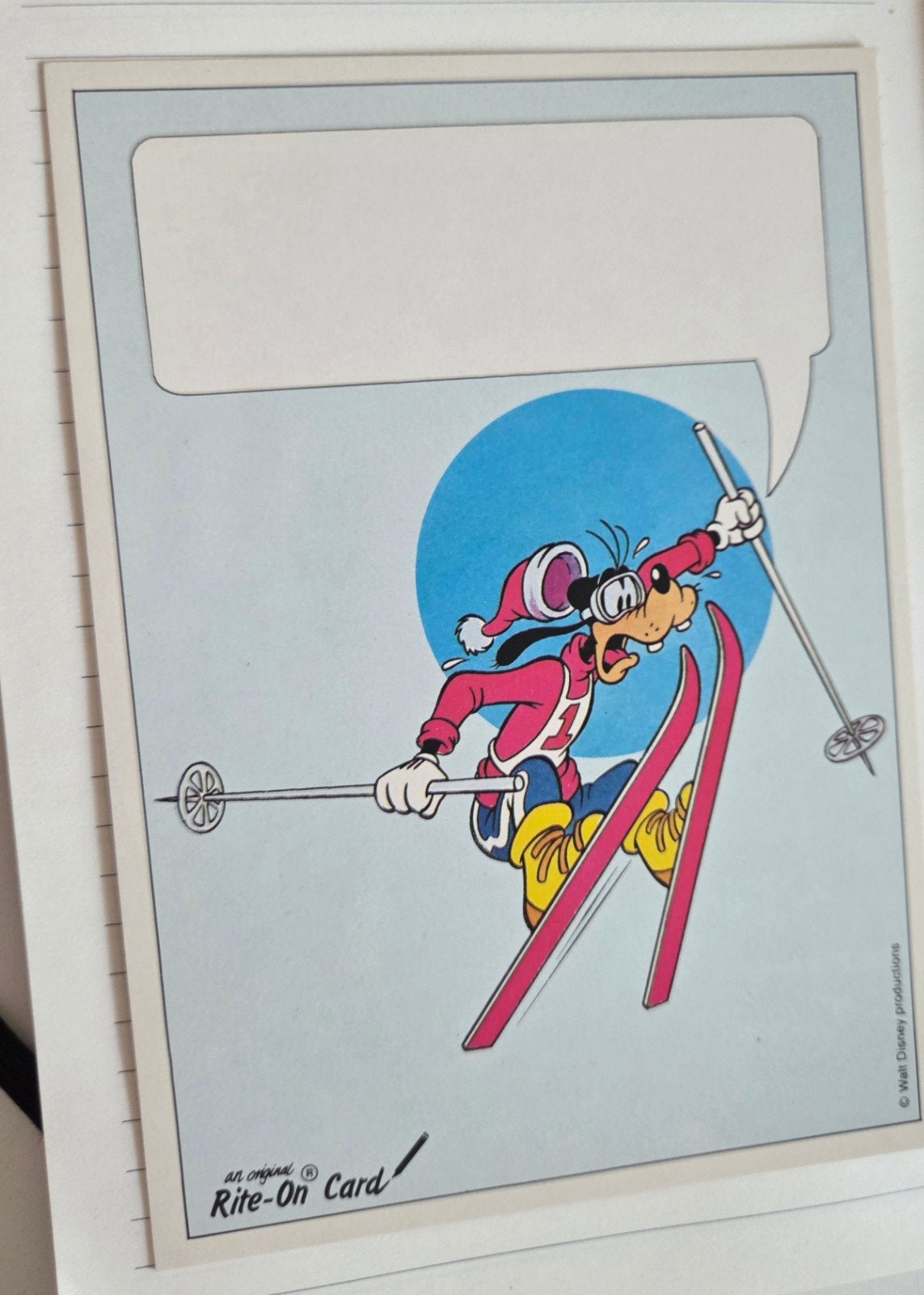 Vintage Disney Goofy Skiën Ansichtkaart, Verzamelen, Ansichtkaarten | Themakaarten, Verzenden, 1960 tot 1980, Ongelopen, Kinderen