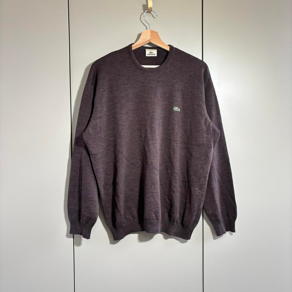 Vintage Lacoste Trui Chocolade Bruin XL, Verzenden, Zo goed als nieuw, Maat 56/58 (XL), Bruin