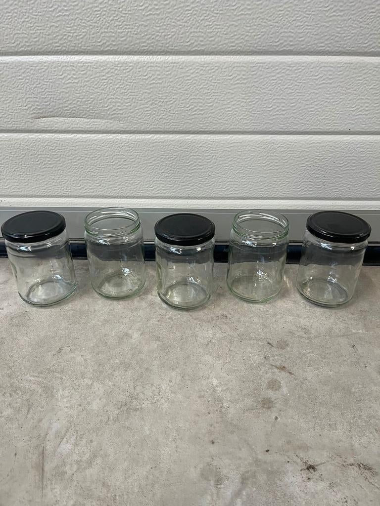 Glazen potten met deksels, 0,5 liter. 68 stuks, Verzamelen, Glas en Borrelglaasjes, Ophalen, Zo goed als nieuw, Overige typen