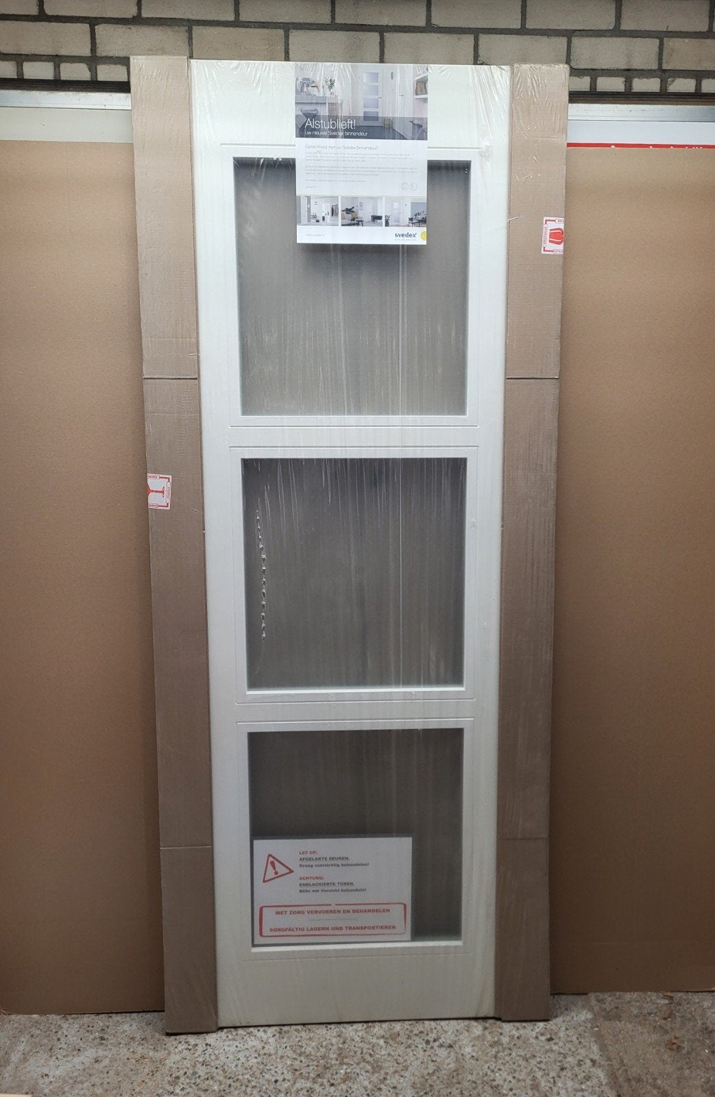 Svedex opdekdeur 231.5 X 92.8 Alpine wit satijn glas AE33, Doe-het-zelf en Verbouw, Ophalen, 80 tot 100 cm, 215 cm of meer, Binnendeur