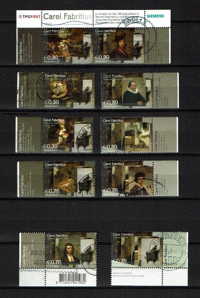 Nederland NVPH 2285-2294 gestempeld 3, Verzenden, Na 1940, Gestempeld