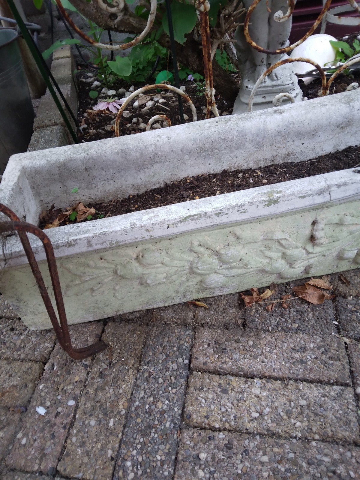 betonnen bloembak romantische bloembak, Tuin en Terras, Bloembakken en Plantenbakken, Ophalen, Steen, Gebruikt, Minder dan 30 cm