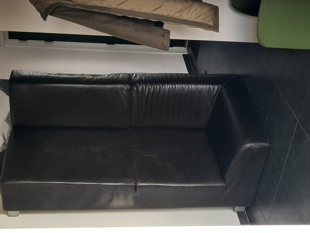 bank donkerbruin Mantel, Ophalen, Gebruikt, Tweepersoons, Rechte bank