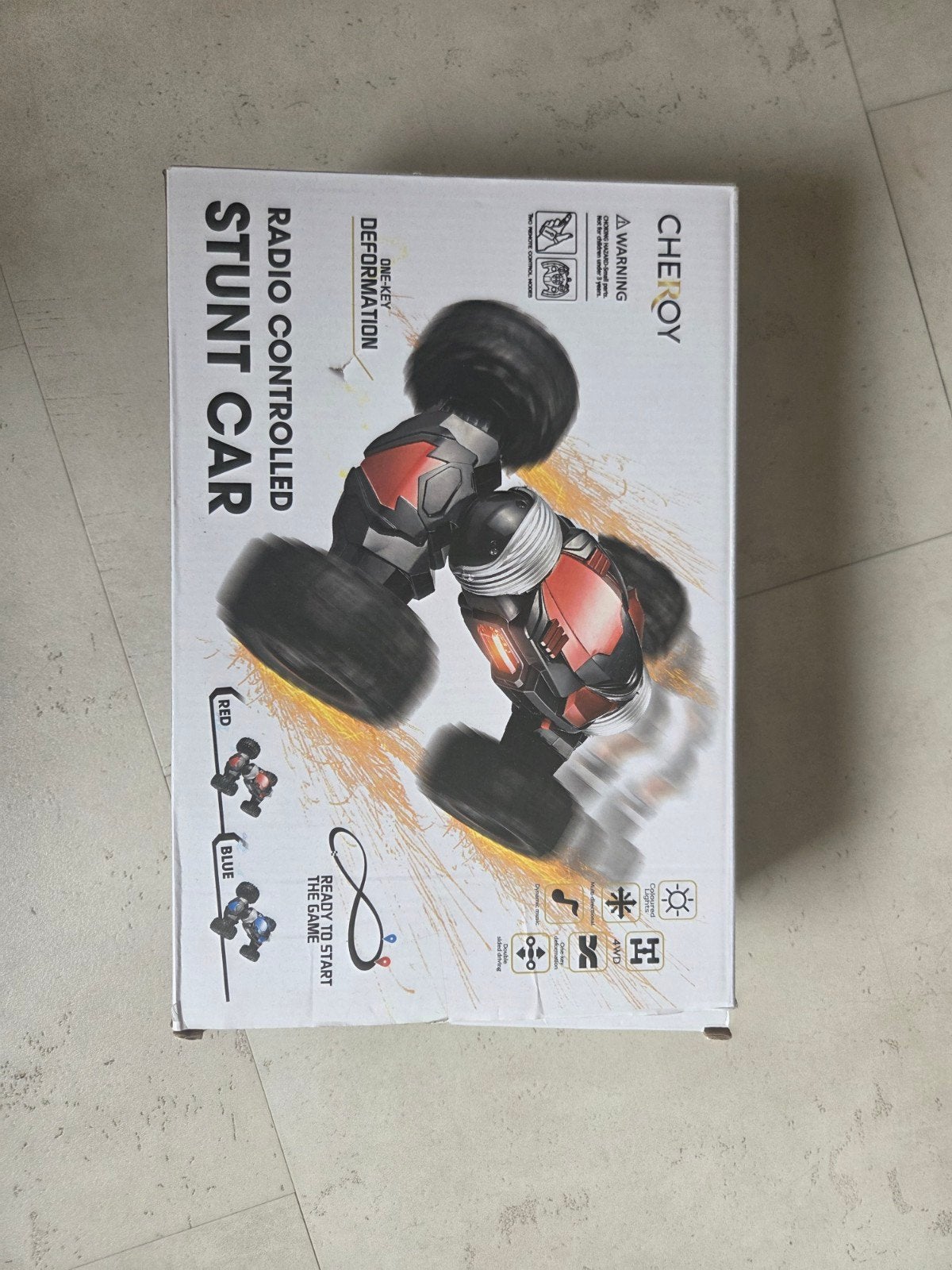 CHERØY RC Stunt Car - Blauw - Zo goed als nieuw, Elektro, Auto offroad, Ophalen of Verzenden, Zo goed als nieuw