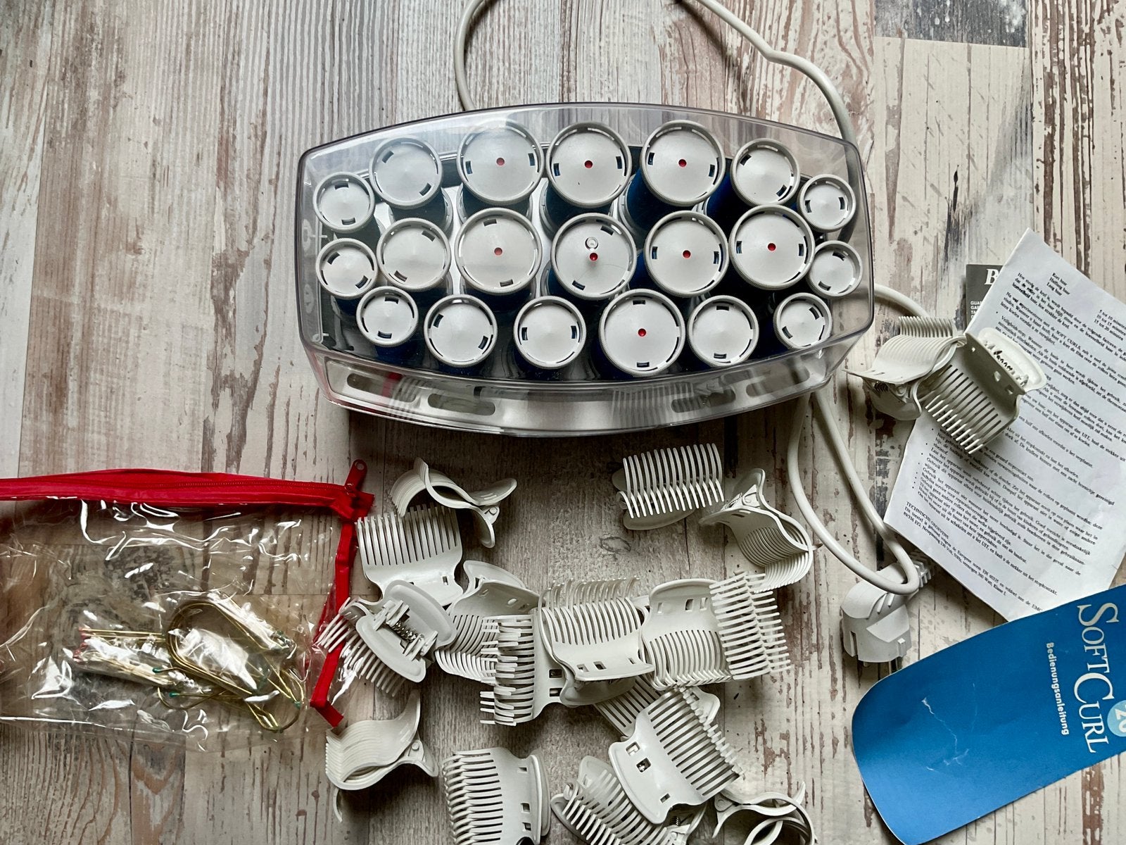 Babyliss soft curl met 20 fluweel beklede rollers in 3 maten, Sieraden, Tassen en Uiterlijk, Verzenden, Zo goed als nieuw, Krultang of Stijltang