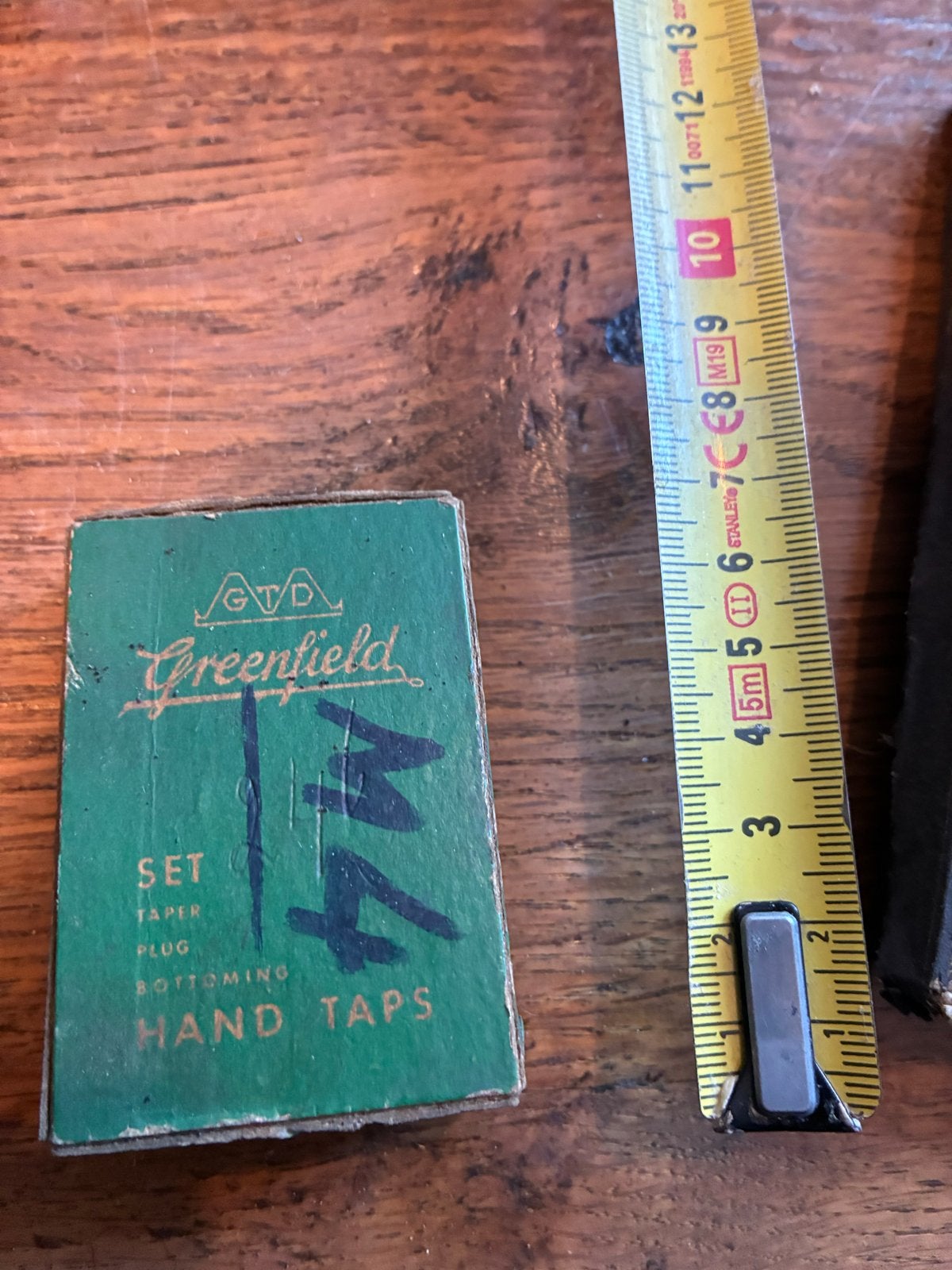 Vintage GTD Greenfield Hand Taps Set 4mm.70 Carbon Steel, Ophalen of Verzenden, Gebruikt, Overige typen