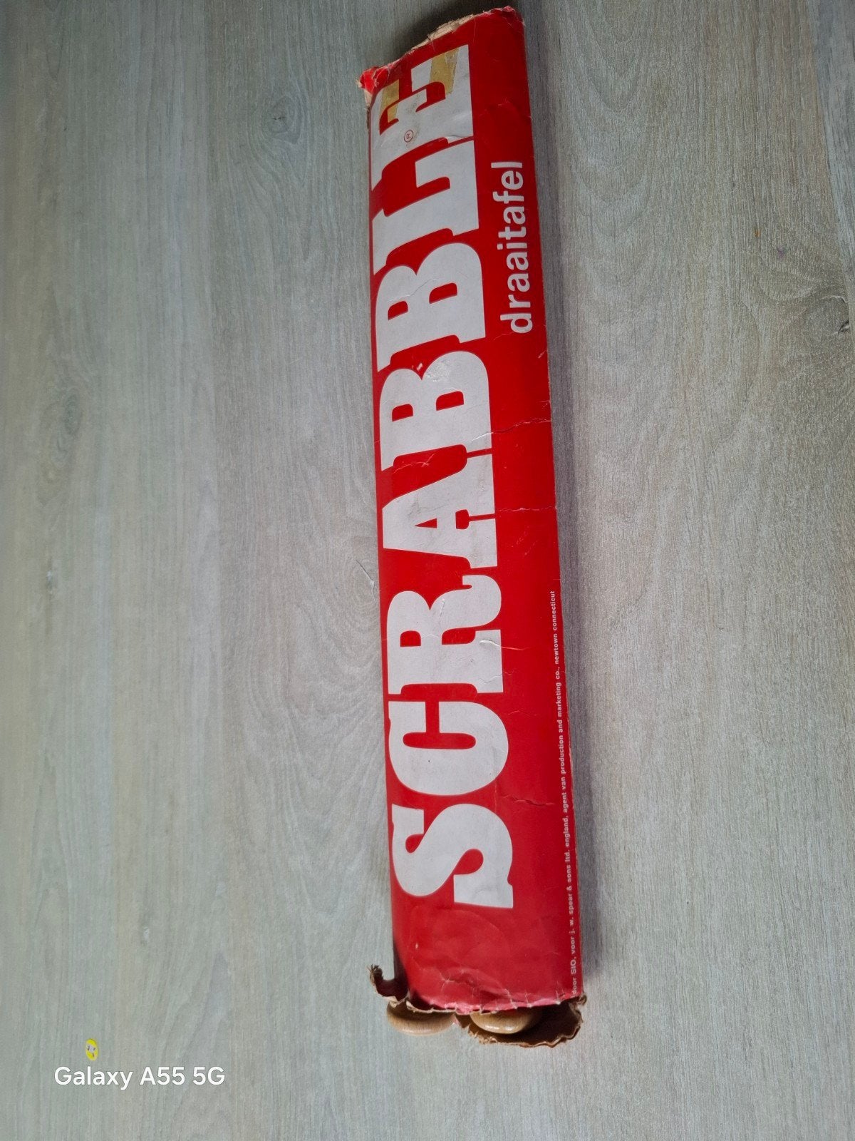 Vintage Scrabble Draaitafel - Houten Onderstel, Hobby en Vrije tijd, Gezelschapsspellen | Bordspellen, Gebruikt, J.W. Spear & Sons