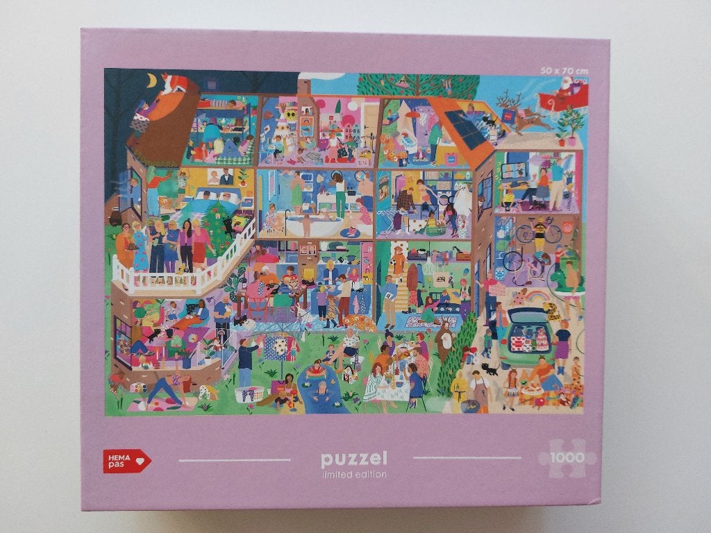 Hema puzzel Sinterklaas - Kerst 1000 stukjes, Ophalen of Verzenden, 500 t/m 1500 stukjes, Zo goed als nieuw, Legpuzzel