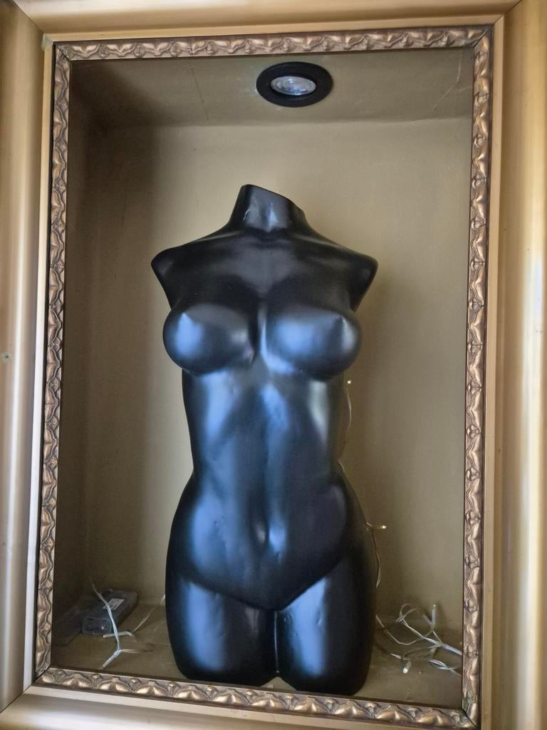 Elegante epoxy buste, 50 cm, mat zwart, Buste, Kunststof, Ophalen of Verzenden, Vrouw