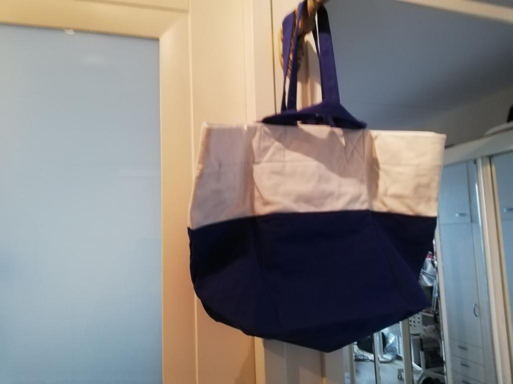 Grote stoffen tas, blauw /wit., Ophalen of Verzenden, Nieuw, Blauw, 30 cm of meer