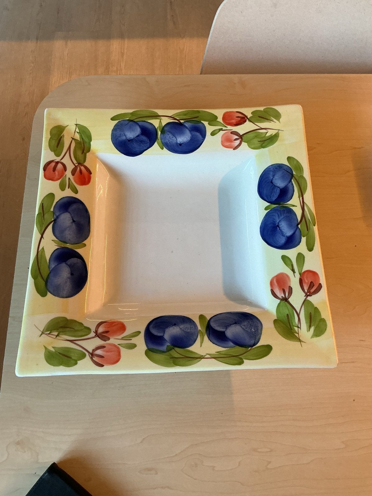Antica Fornace Italia schaal met fruitdecoratie, Gebruikt, Overige merken, Keramiek, Vintage