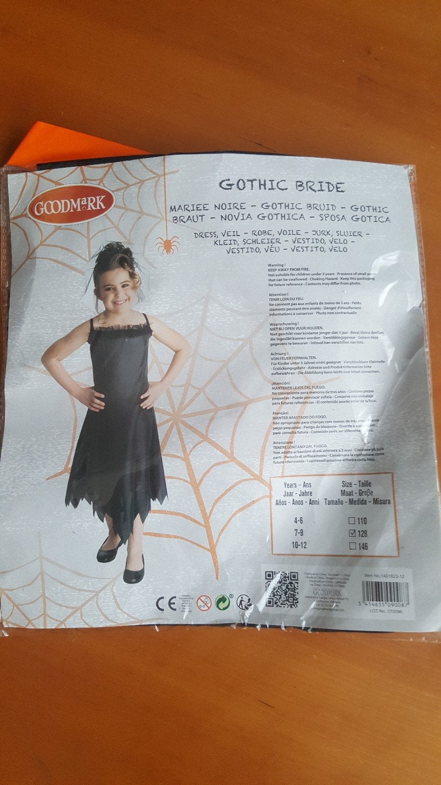 Gothic Bruid Dracula Halloween Kostuum Maat 128, Ophalen of Verzenden, Nieuw, 122 t/m 128, Meisje