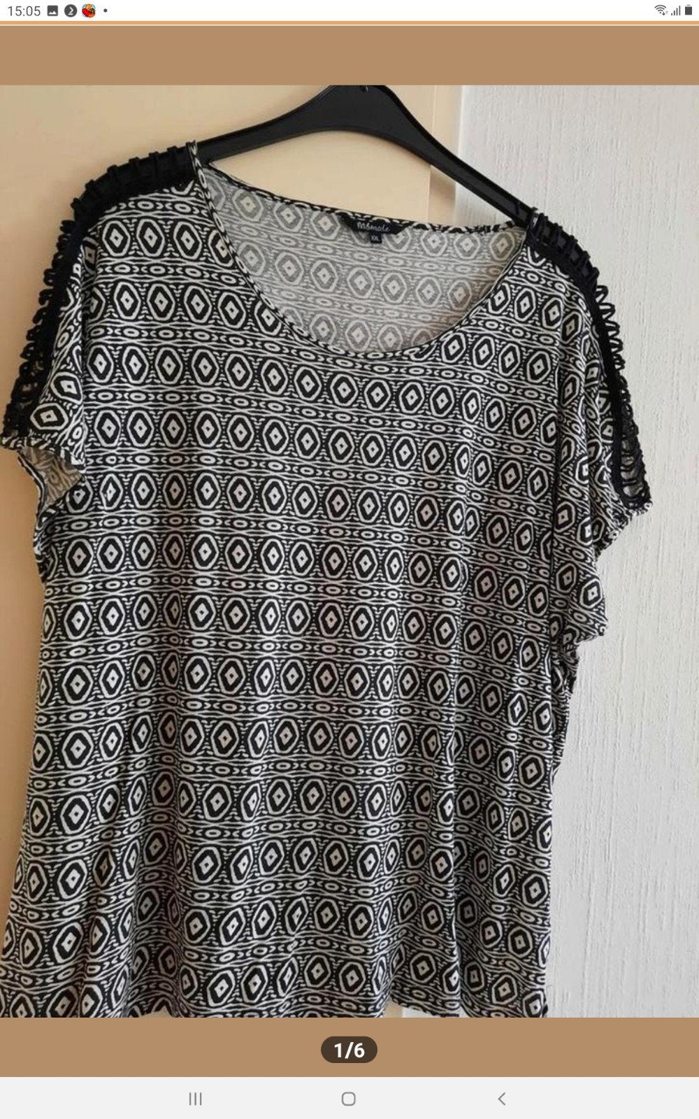 Zwart / wit shirt van MS mode
Maat XXL, Zwart, Zo goed als nieuw, MS Mode, Shirt of Top