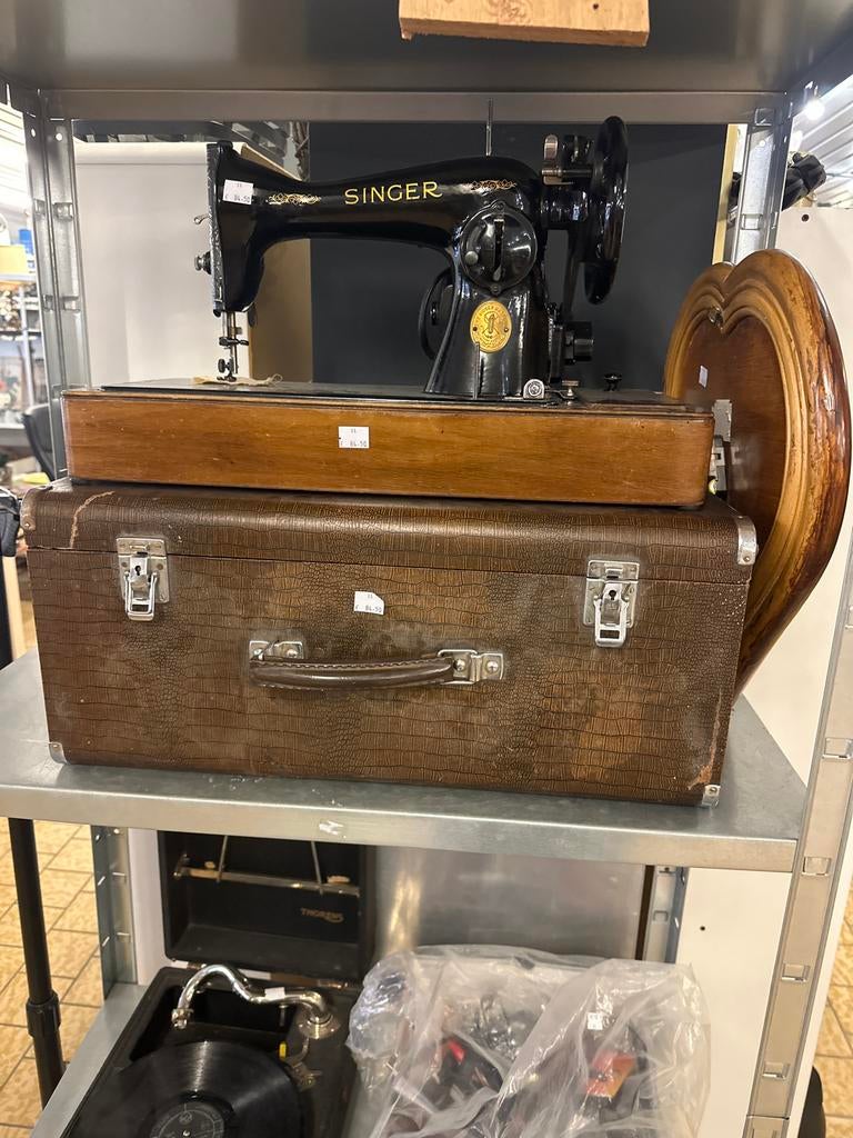 Vintage Singer Naaimachine met Koffer - Decoratief, Ophalen