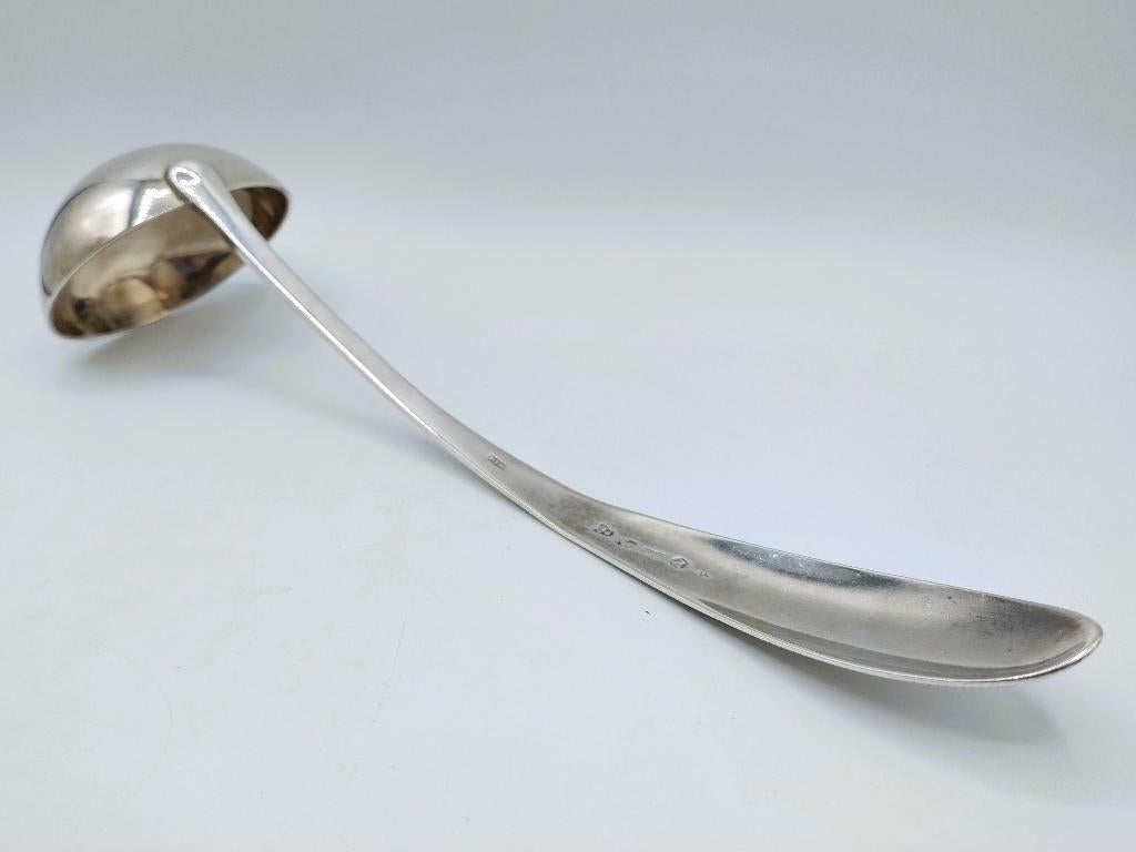 Zilveren soeplepel met parelrand, M. Logerath, Amsterdam, Antiek en Kunst, Verzenden, Zilver