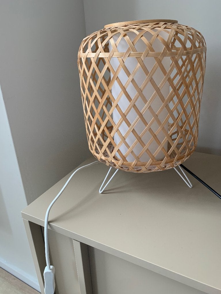 Rieten lampje Ikea, Ophalen, Scandinavisch, Natuurlijk materiaal, Met stekker