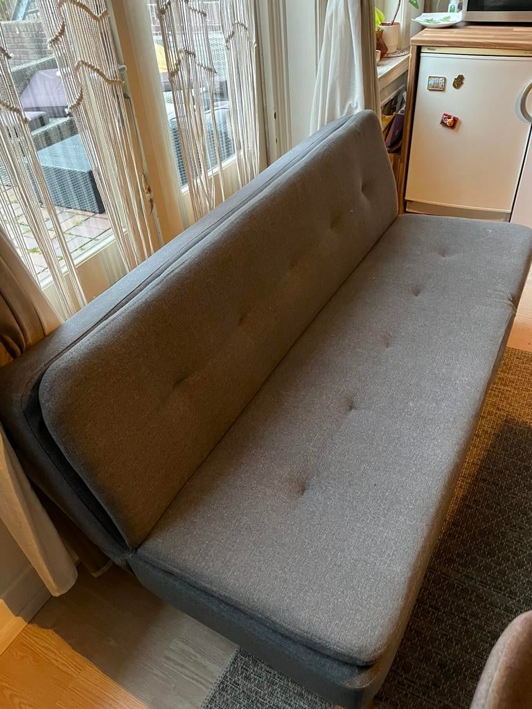 Lounge/slaapbank in het grijs, Ophalen, 100 cm, Eenpersoons, 190 cm of minder