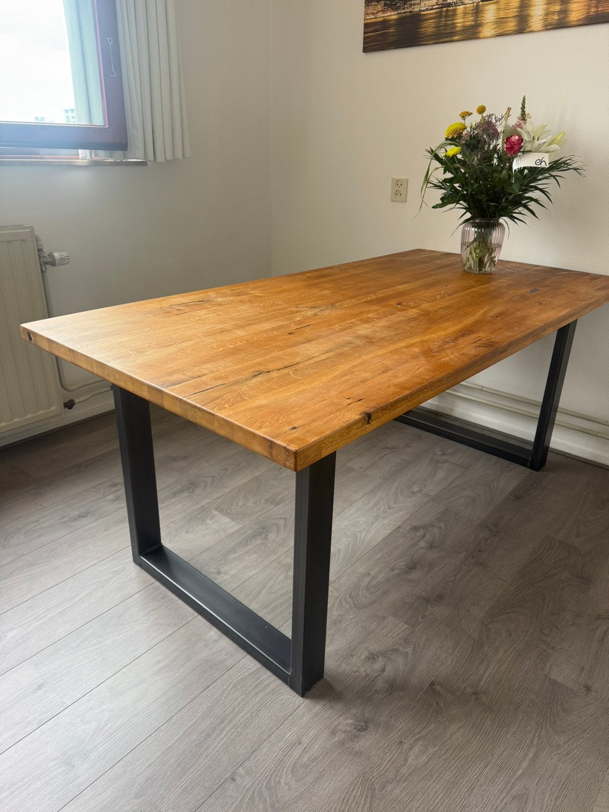 Houten (eet)tafel, Ophalen, 50 tot 100 cm, Zo goed als nieuw, 150 tot 200 cm