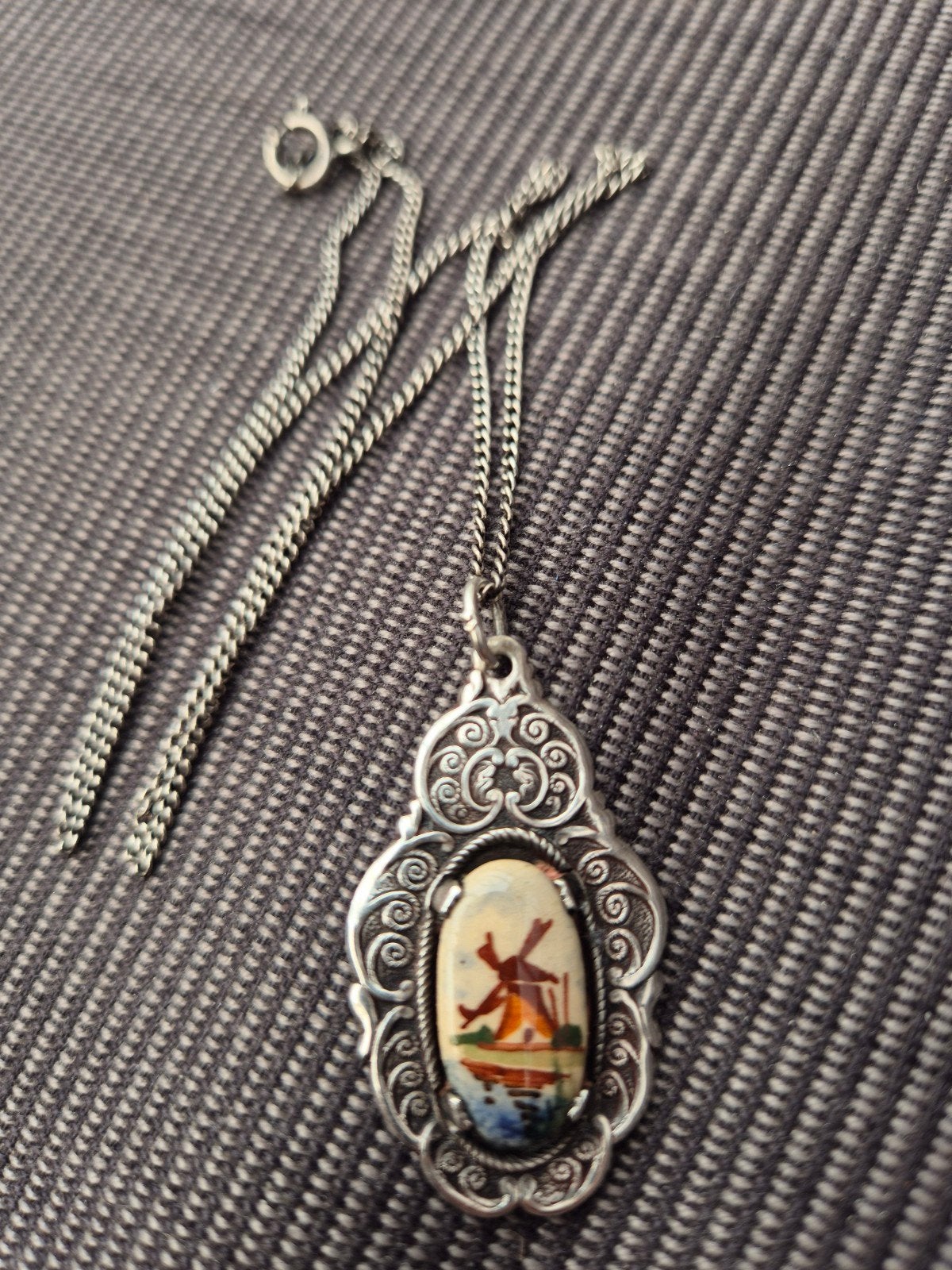 zilveren hanger filigrain met zilvermerkjes, Ophalen of Verzenden, Zilver, Zilver