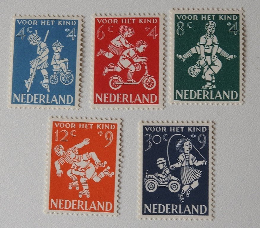 5 zegels  Nederland Voor het kind 1958, Verzenden, Na 1940, Postfris