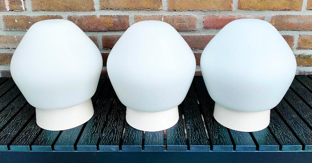 3x Antieke Witte Jugendstil Bauhaus / Thabur Lamp - Nr2, Ophalen of Verzenden, Zo goed als nieuw, Glas, Bauhaus - Thabur