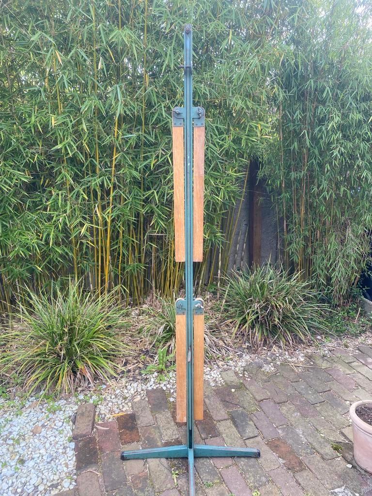 Unieke Vintage Kaartenhouder - Metaal & Hout - Groen, Ophalen
