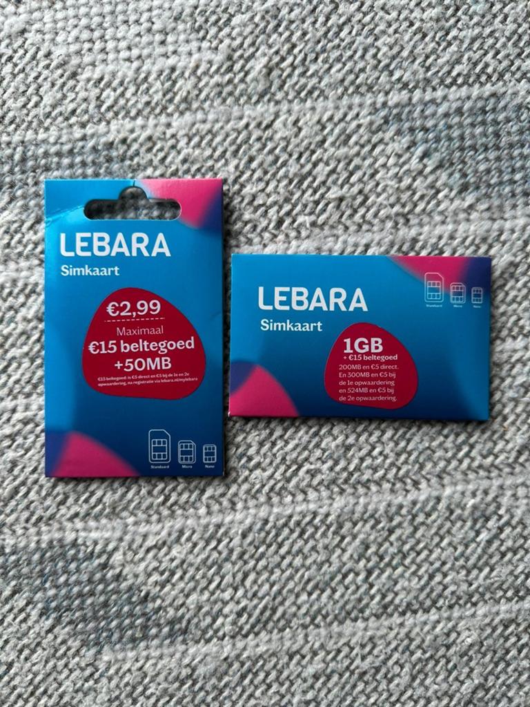 Lebara Simkaart met beltegoed en data - Actie prijs, Verzenden, Nieuw, Overige providers, Simkaart