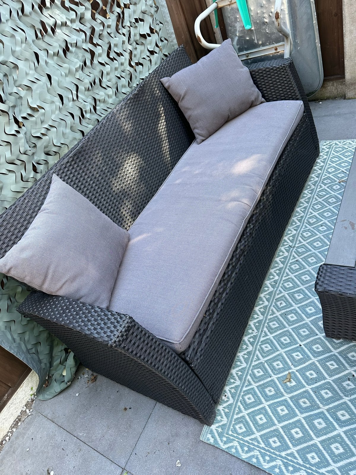 Loungeset met kussens - Comfortabel en intact, Ophalen, Gebruikt, Loungeset, Wicker