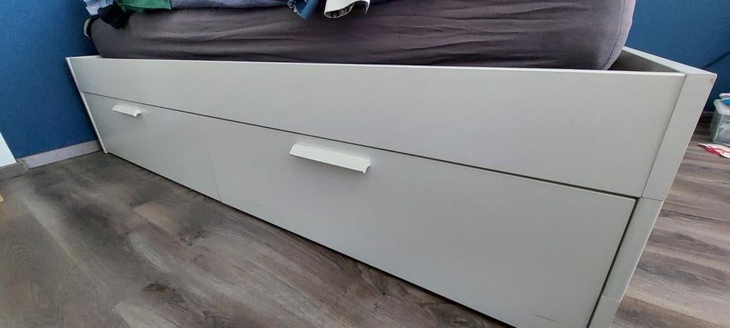 IKEA BRIMNES Bed 180x200 + 2 elektrische lattenbodems, Huis en Inrichting, Slaapkamer | Bedden, Ophalen, Gebruikt, Wit, Modern,Modern,Minimalistisch