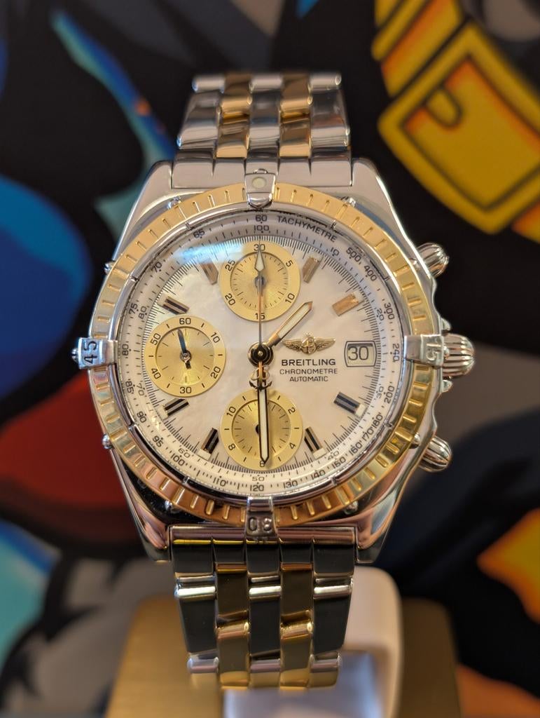 Breitling Chronomat D13048 met GT parelmoer wijzerplaat, Ophalen of Verzenden, Zo goed als nieuw, Goud, Breitling