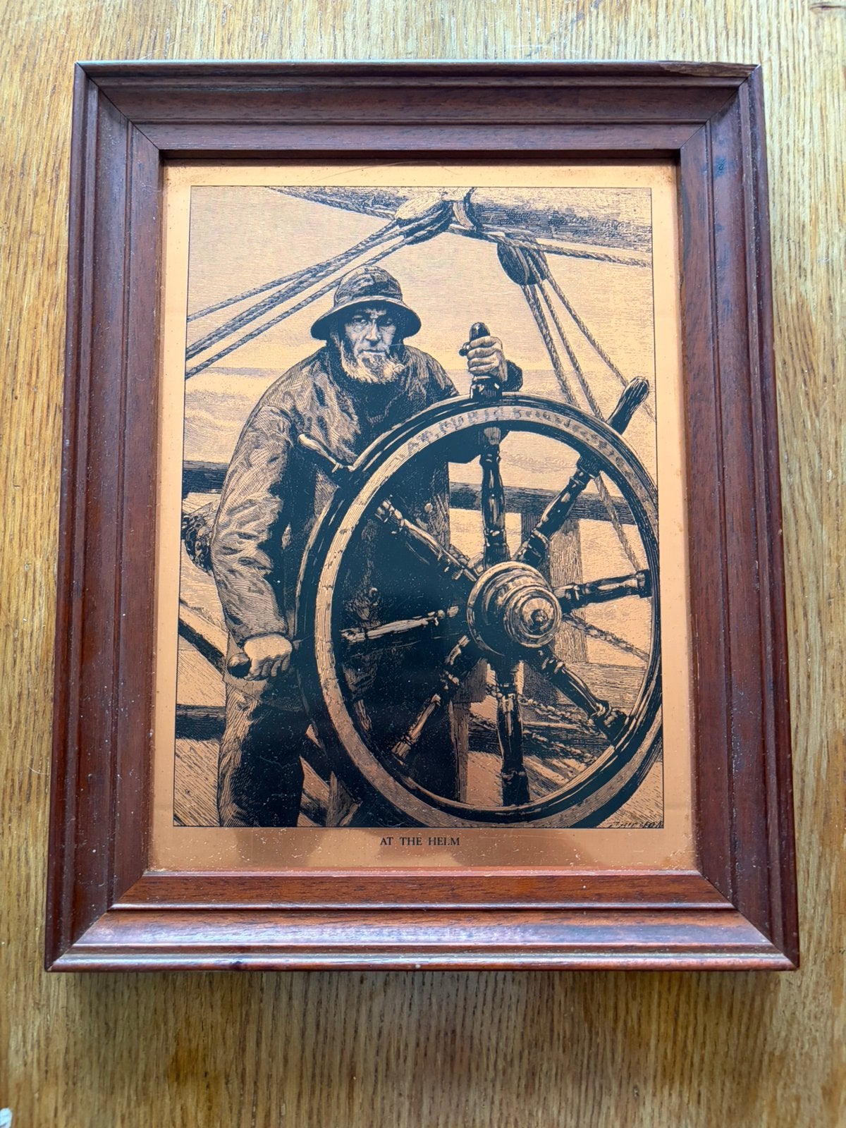 Vintage Etchmaster Kopergravure 'At The Helm' (Émile Renouf), Antiek en Kunst, Kunst | Etsen en Gravures, Ophalen of Verzenden