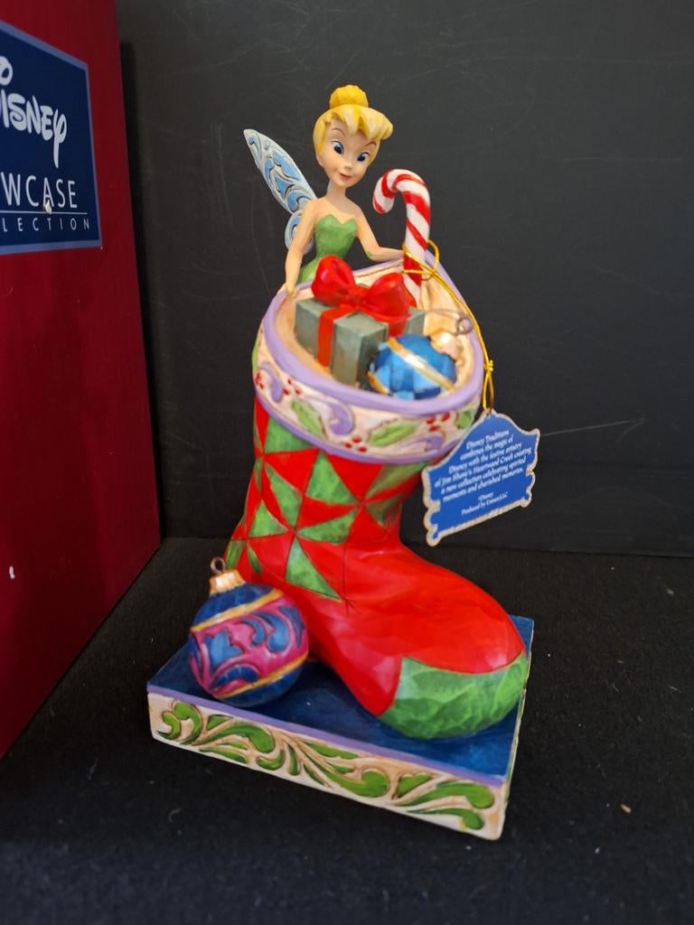 Jim Shore Retired Disney Traditions Tinkerbell Kerst beeld, Ophalen, Mickey Mouse, Zo goed als nieuw, Beeldje of Figuurtje
