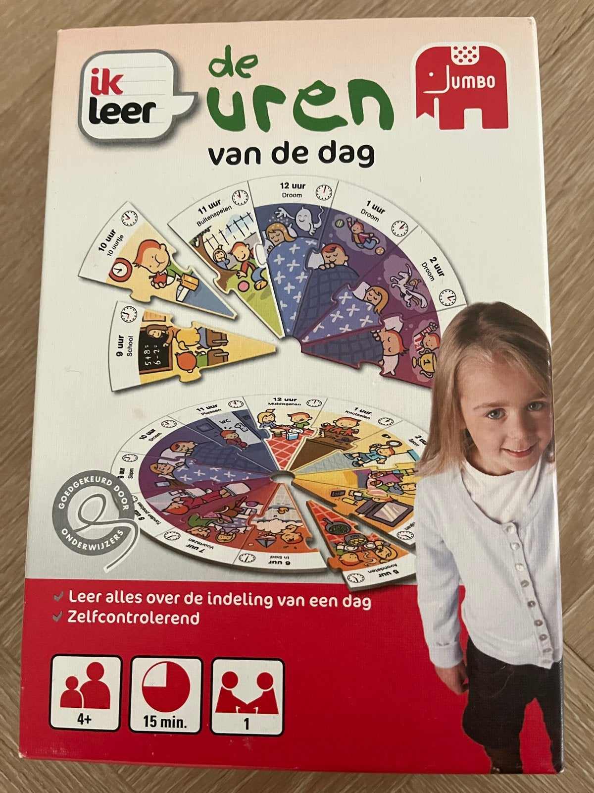 Ik leer de uren van de dag - Jumbo educatief spel, Ophalen, Zo goed als nieuw, Puzzelen