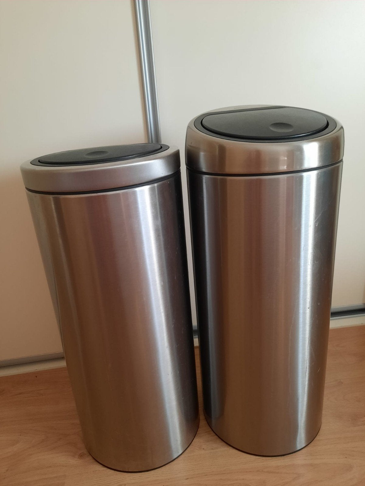 2 Brabantia Touch Bins 30 liter - RVS, Gebruikt, Met deksel, Overige typen, Ophalen of Verzenden