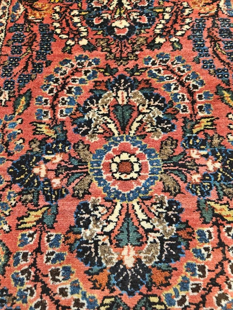 Vintage handgeknoopt perzisch tapijt hamadan 92x57, Info@SlatsAntiek.nl, Tweedehands, 50 tot 100 cm, Perzisch
