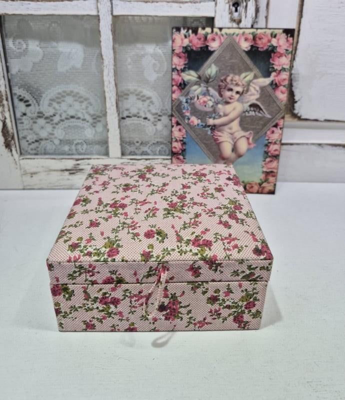 Vintage stoffen doos, Antiek en Kunst, Curiosa en Brocante, Ophalen of Verzenden