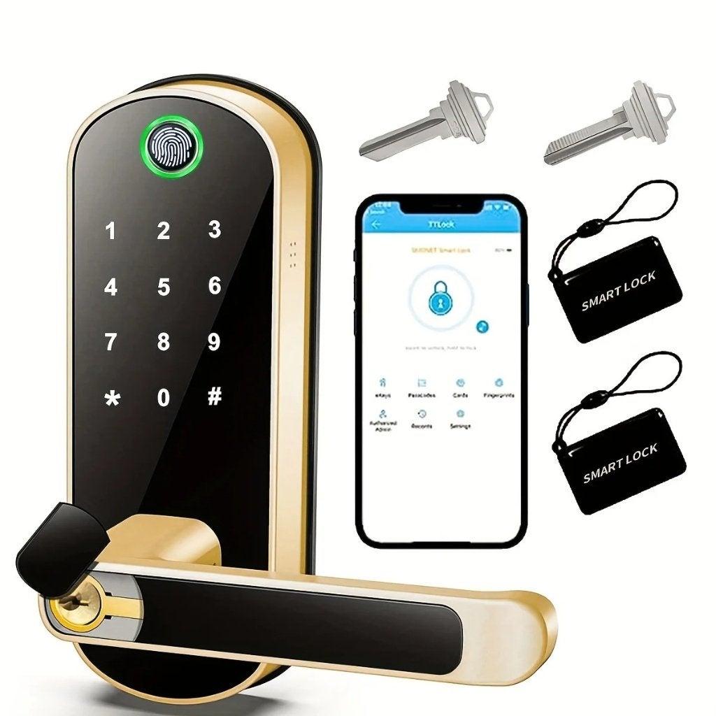 Smart lock deurslot met vingerafdruk, NFC en WIFI, Doe-het-zelf en Verbouw, Hang- en Sluitwerk, Ophalen of Verzenden, Nieuw, Rvs