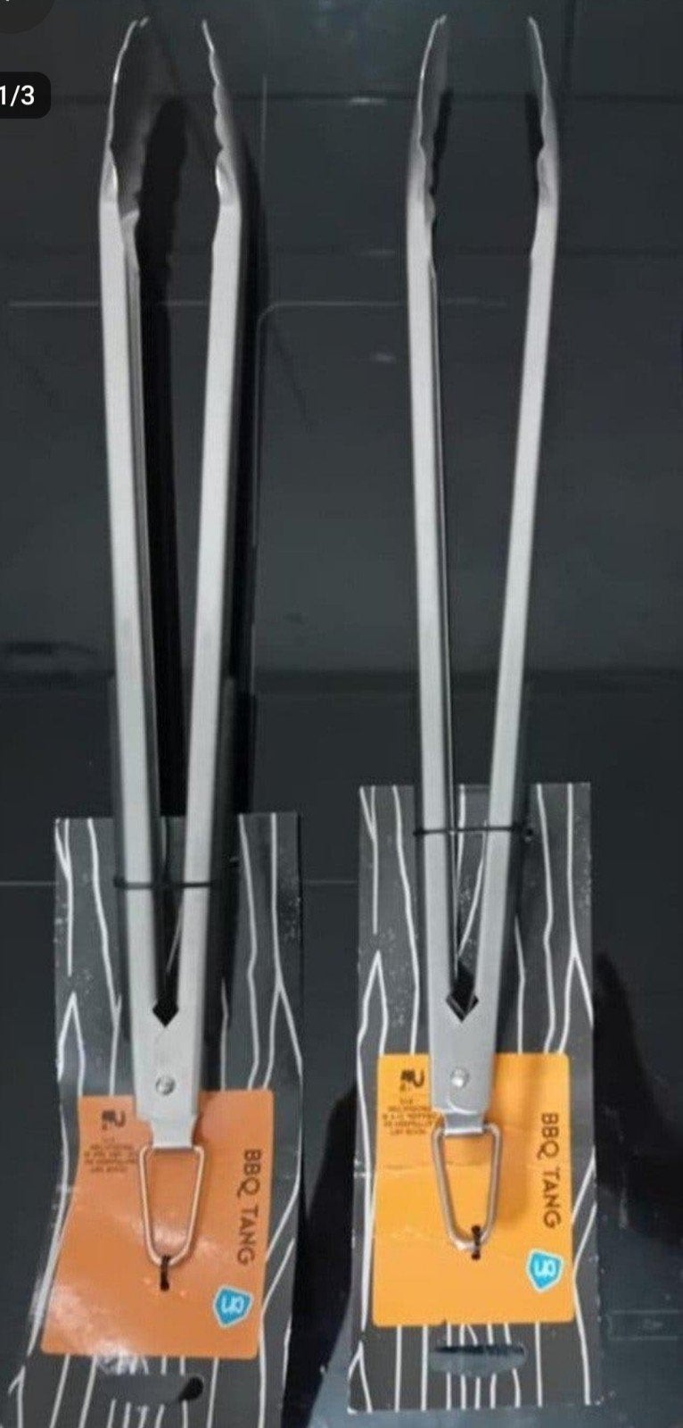 Tangen Rvs stalen voor BBQ. 38 cm . 2 stuks. Nieuw., Ophalen, Nieuw, BBQ